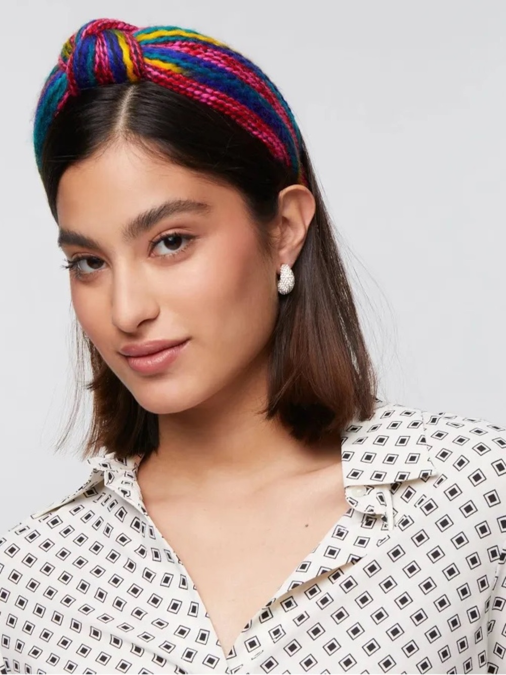 LELE SADOUGHI  Mixed Yarn Knotted Headband in Multi Color - NWOT w pouch